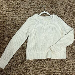 Women’s RD Style Off-White Crochet Cropped Sweater Size Small